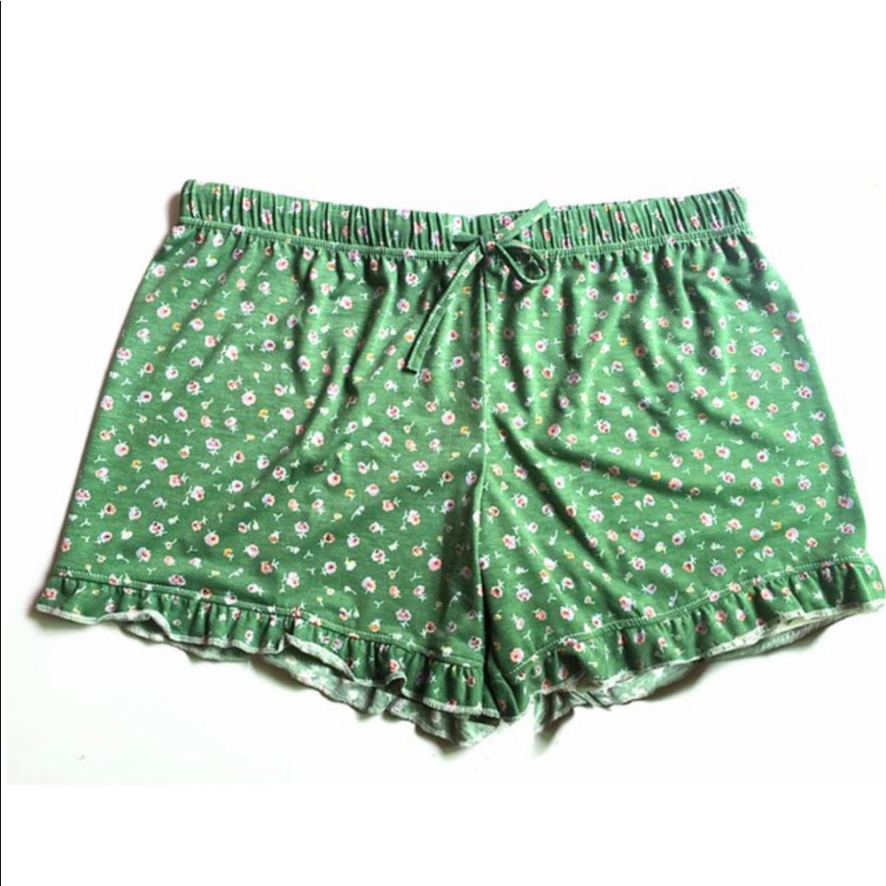 Green Floral Lounge Shorts (M/L)
